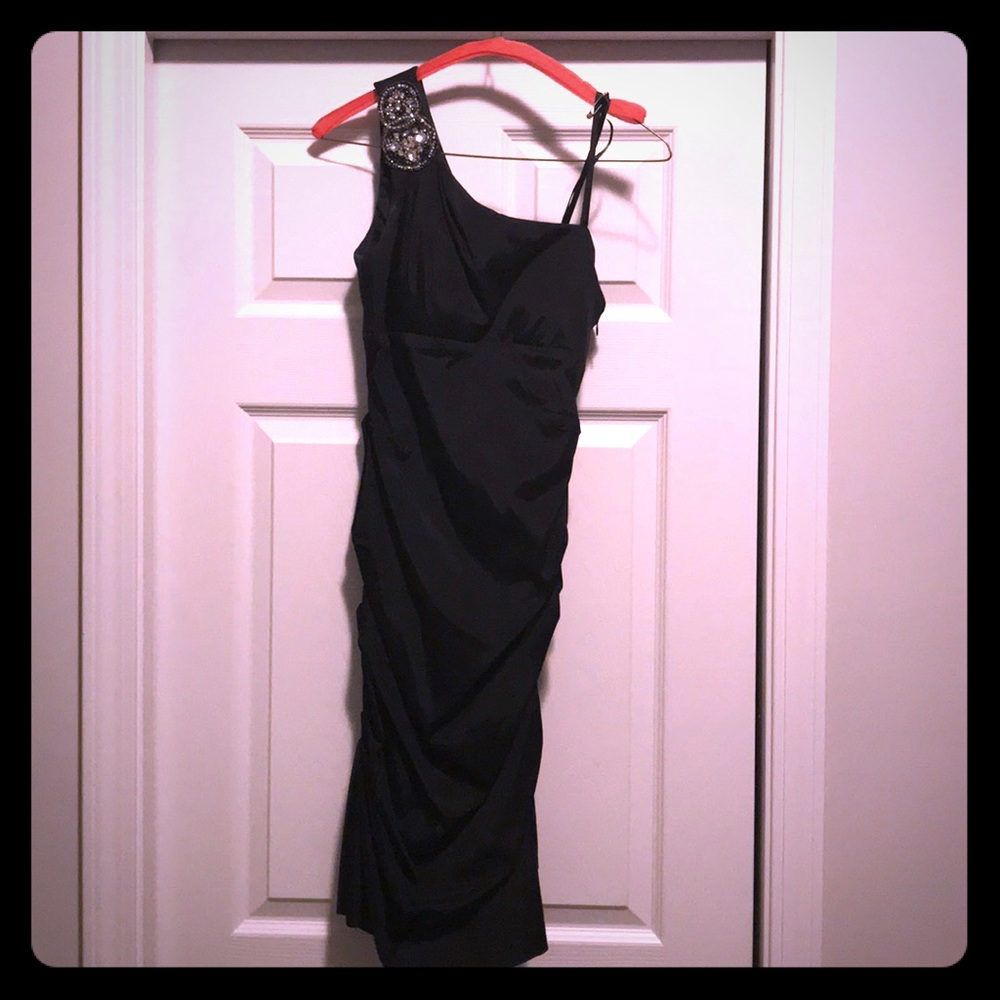 Elegant black one shoulder dress
